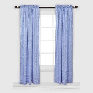 Curtain Panel Set - Blue with White Pin Dots